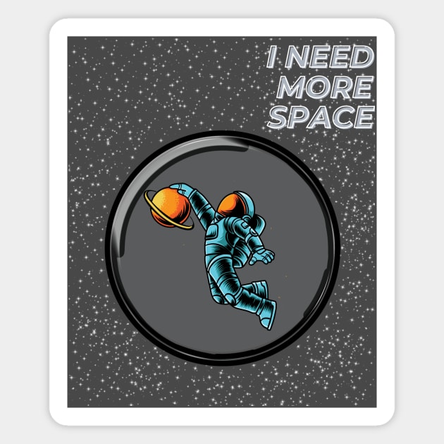 Funny Basketball Astronaut Art Design Pun Magnet by mieeewoArt